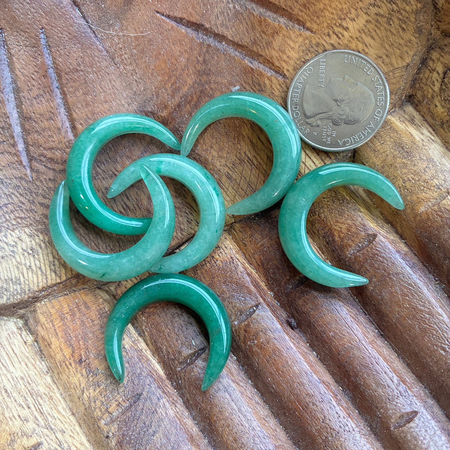 Skinny puffy moon - 30mm - Opalite - Blue Sandstone - Gold Sandstone - Clear quartz - Rose Quartz - Green Aventurine - Tiger Eye - Lapis