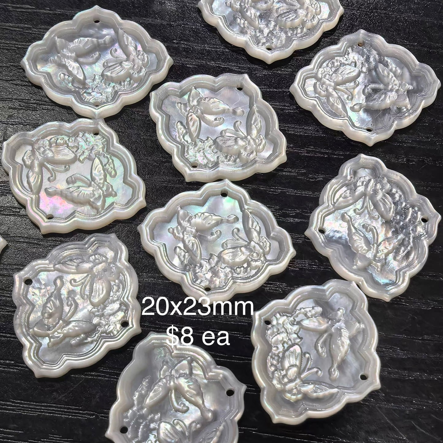 OVERSEAS ORDER - MOP Double Butterfly 20x23mm