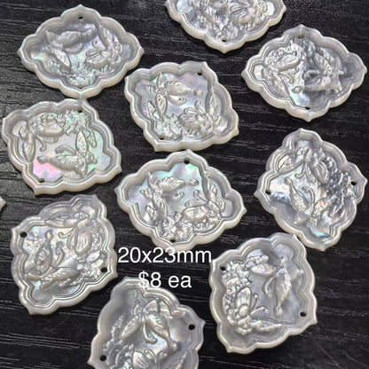 OVERSEAS ORDER - MOP Double Butterfly 20x23mm