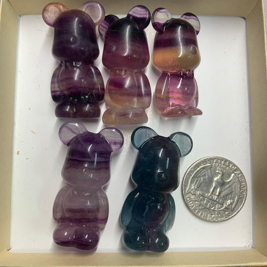 Fluorite bear - carving