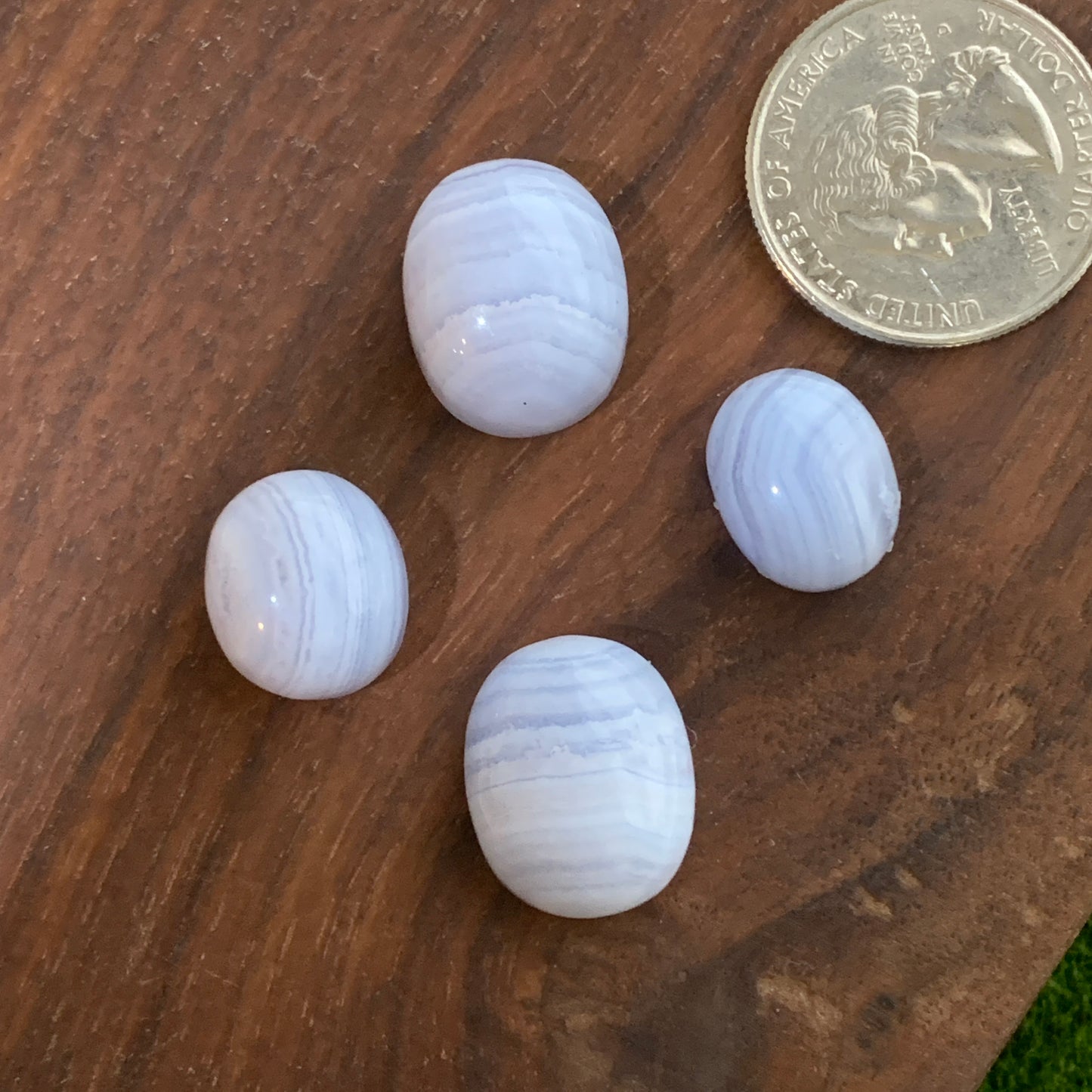 Blue Lace Agate - Cabochon - Ring Size