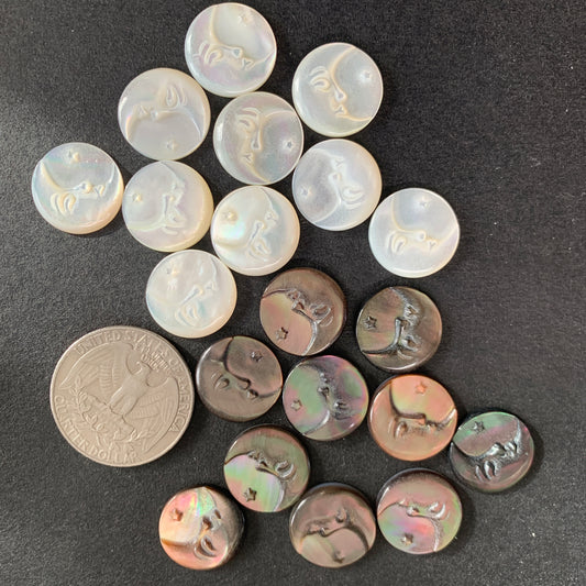 Mother of Pearl - Moon star - 15mm