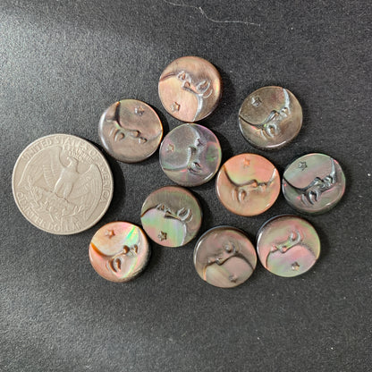 Mother of Pearl - Moon star - 15mm