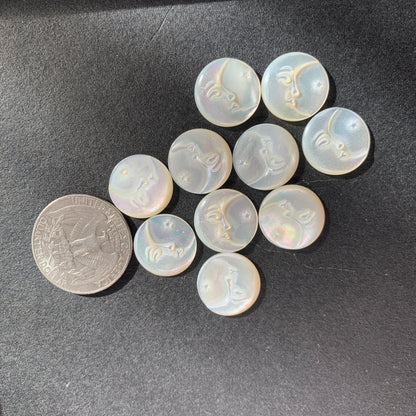 Mother of Pearl - Moon star - 15mm