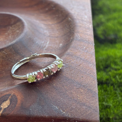 925 Adjustable Ring - Tanzanite - Lapis - Moonstone - Copper Rutile - Garden Quartz - Rainbow Tourmaline - Garnet - Diamond Quartz - Fluorite - Amethyst - Kyanite - Golden Rutile