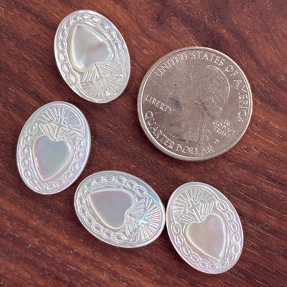 MOP - Abalone - Mother of Pearl - Fairy - Face - Flower - Cat - Heart - Feather - Cabochon - Charm