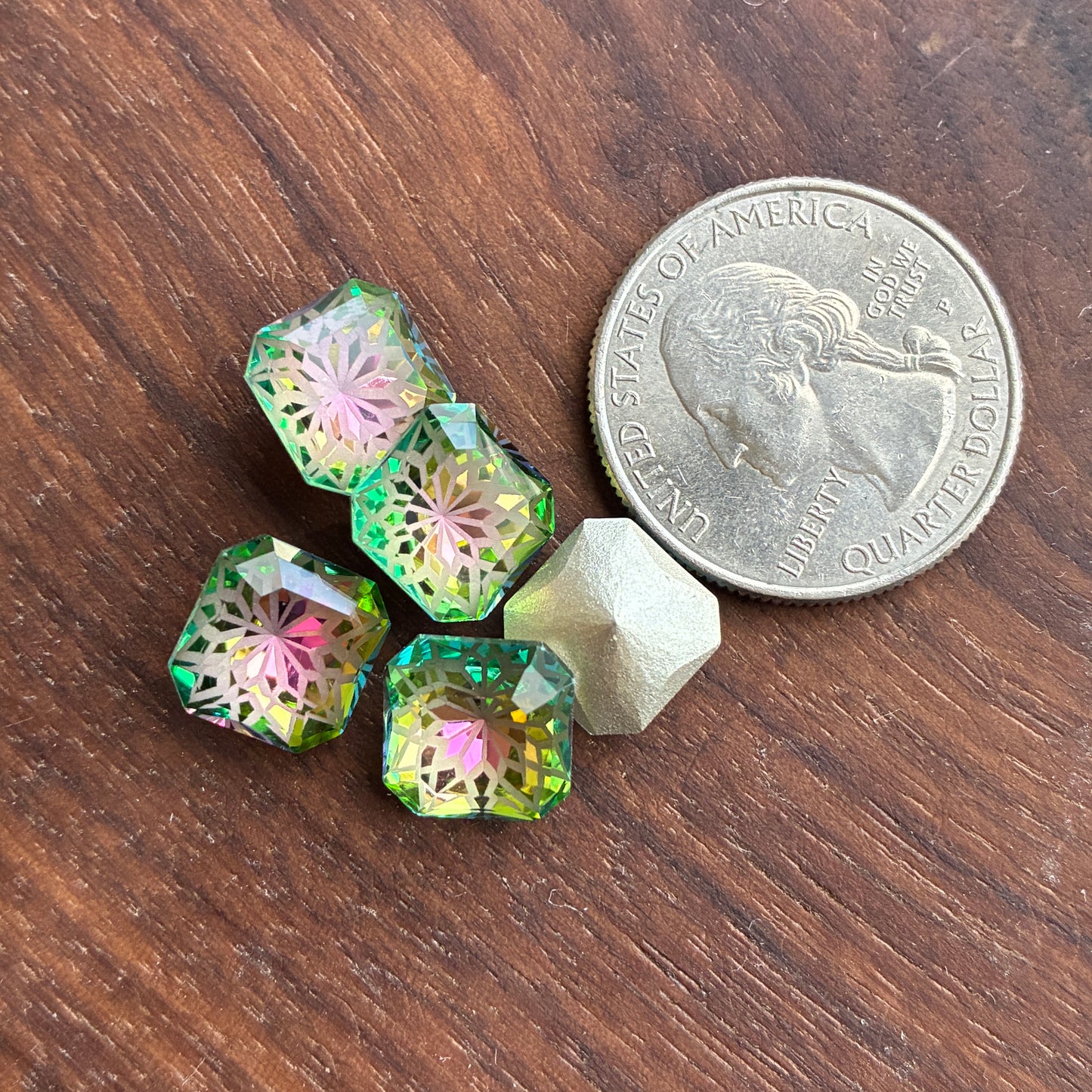 Glass - Laser facets - Round - Priness cut - Cushion - Multicolor - 10mm