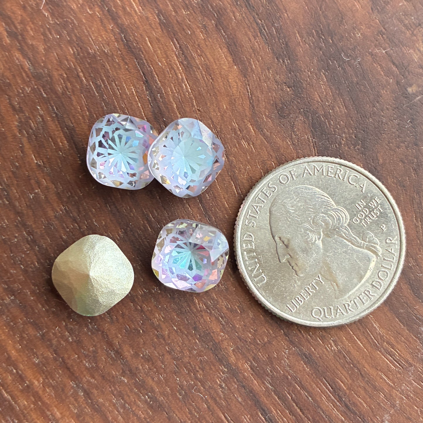 Glass - Laser facets - Round - Priness cut - Cushion - Multicolor - 10mm