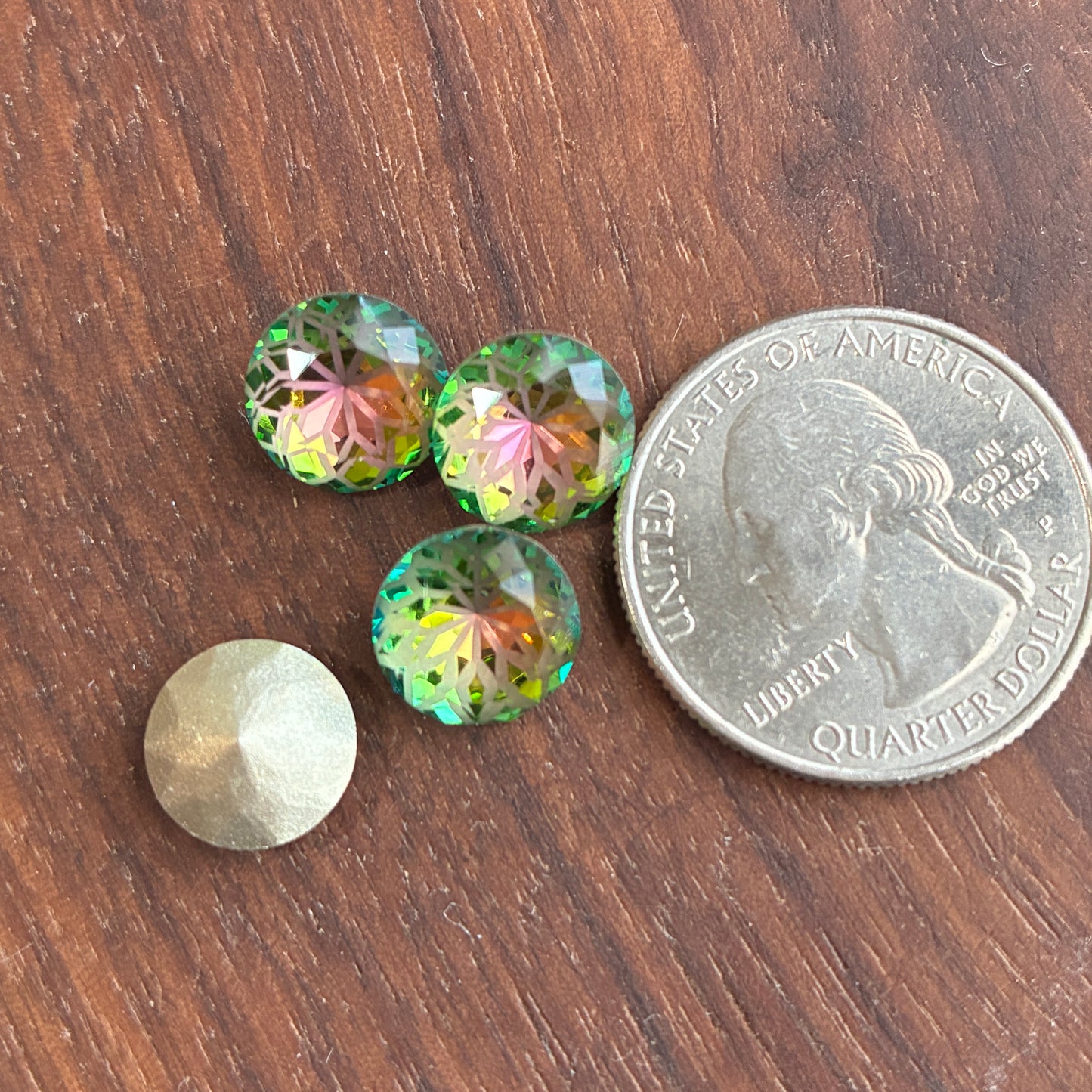 Glass - Laser facets - Round - Priness cut - Cushion - Multicolor - 10mm