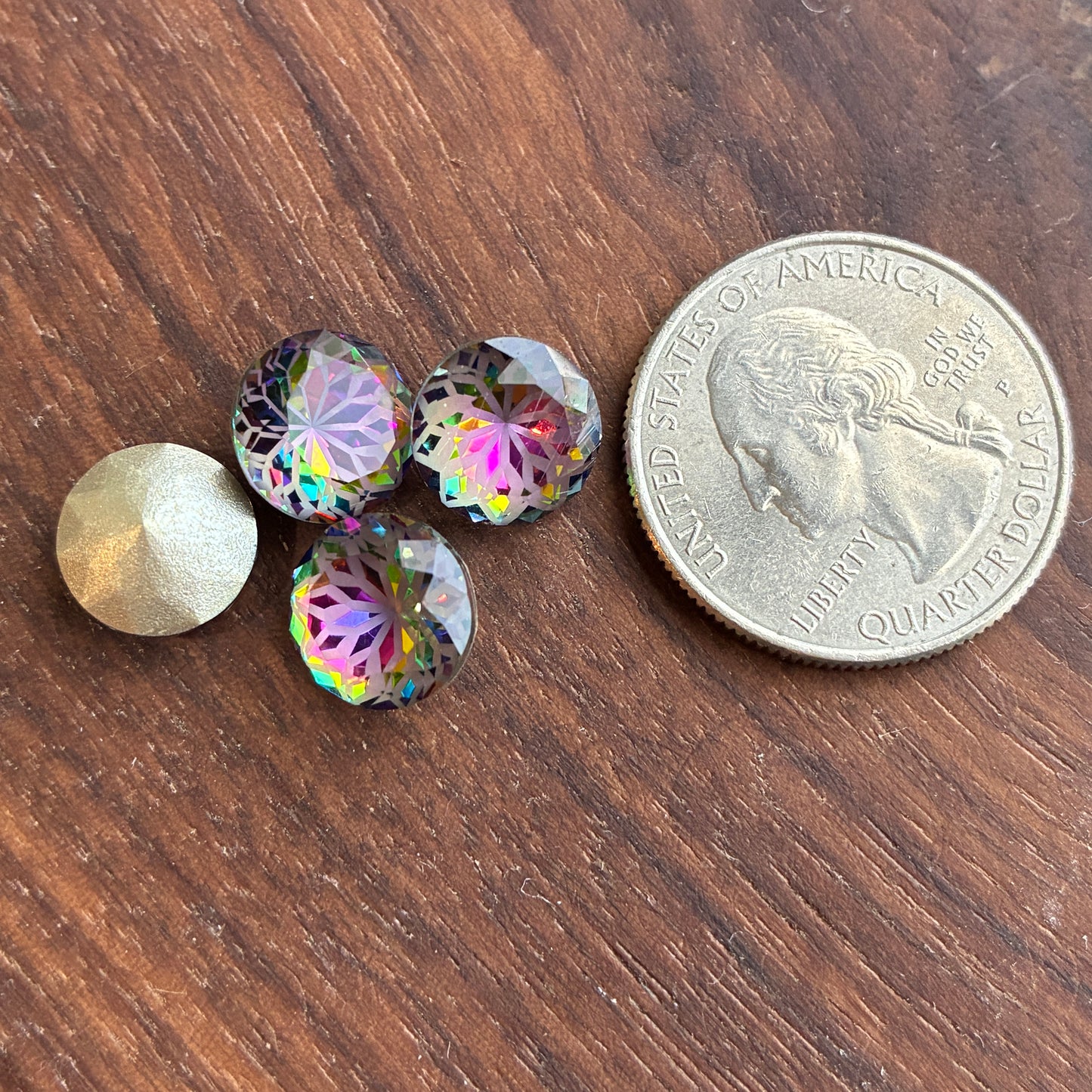 Glass - Laser facets - Round - Priness cut - Cushion - Multicolor - 10mm