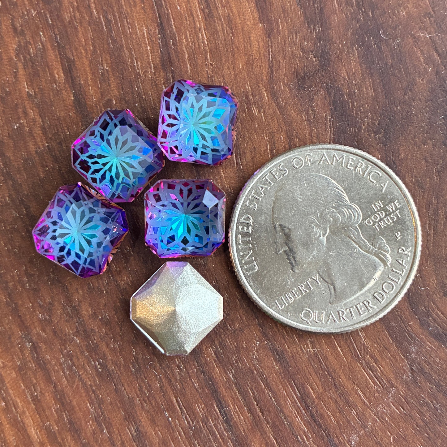 Glass - Laser facets - Round - Priness cut - Cushion - Multicolor - 10mm