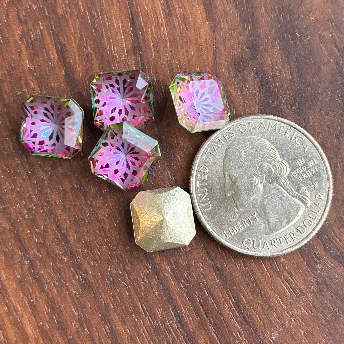 Glass - Laser facets - Round - Priness cut - Cushion - Multicolor - 10mm