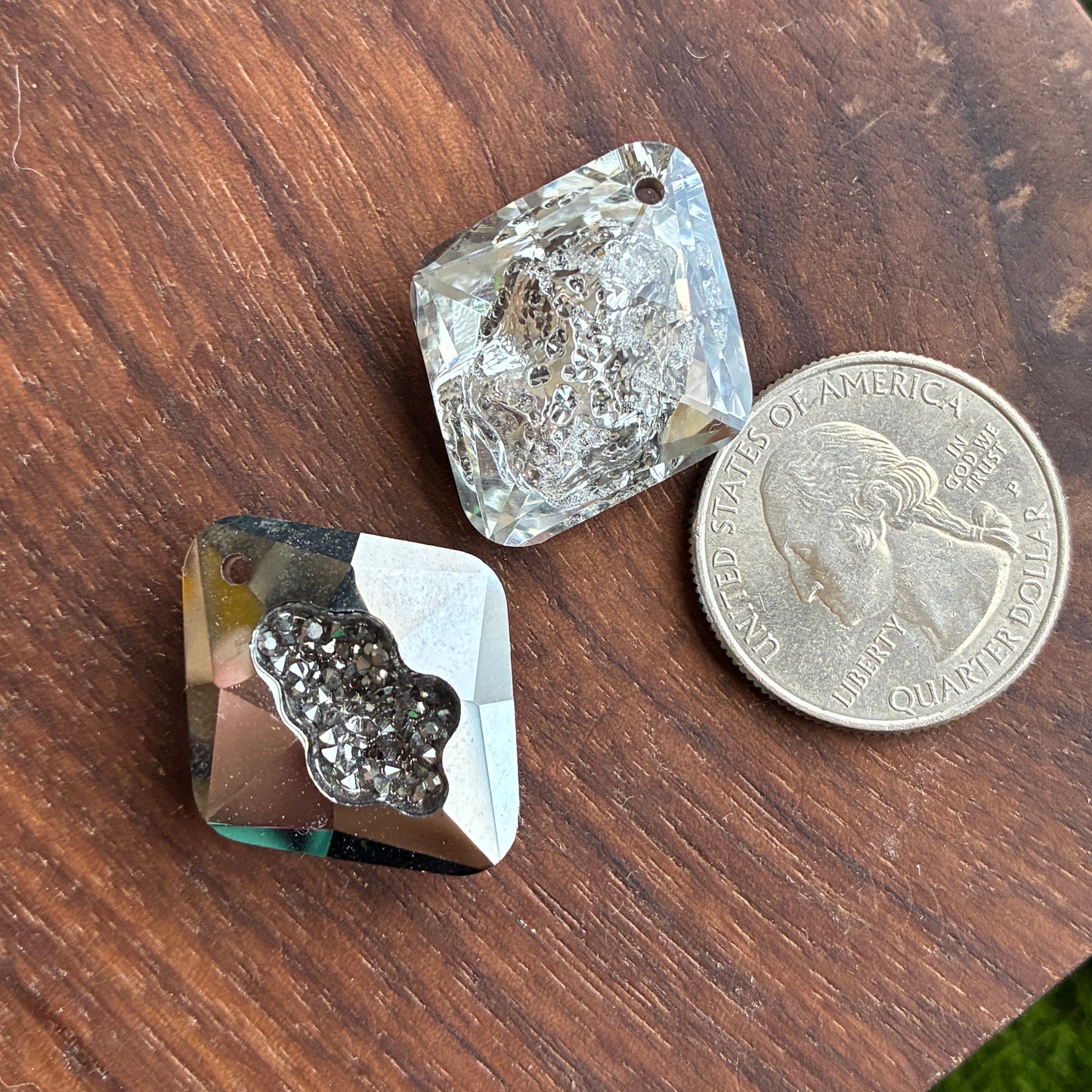 Glass - Druzy pendant - Charm