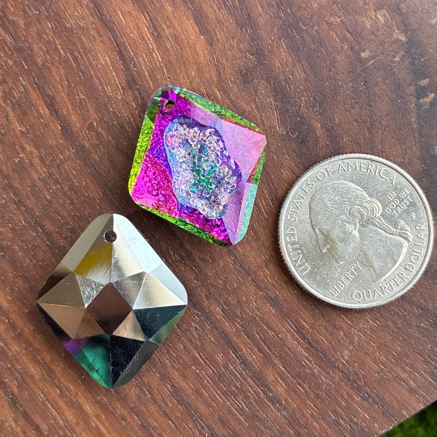 Glass - Druzy pendant - Charm