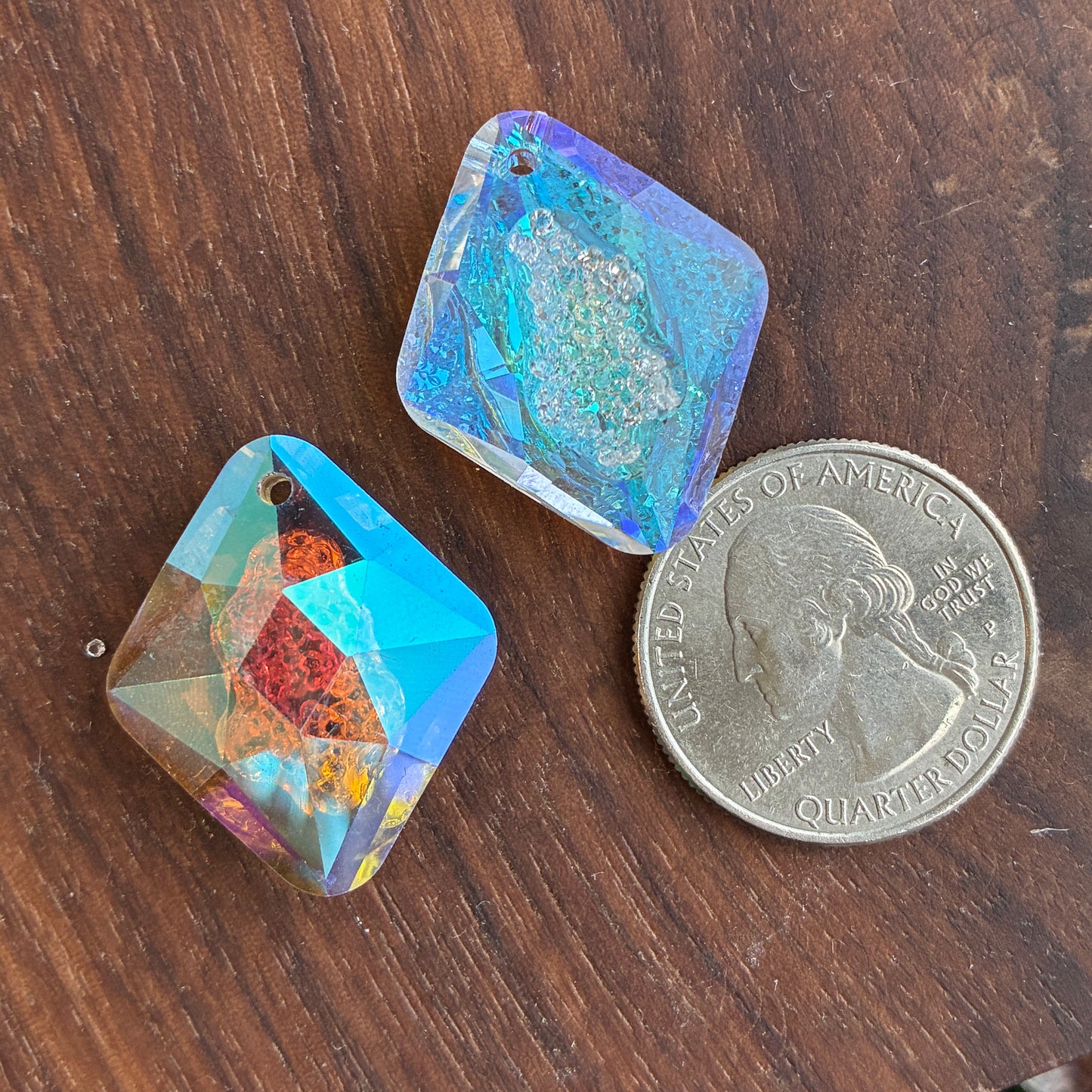 Glass - Druzy pendant - Charm