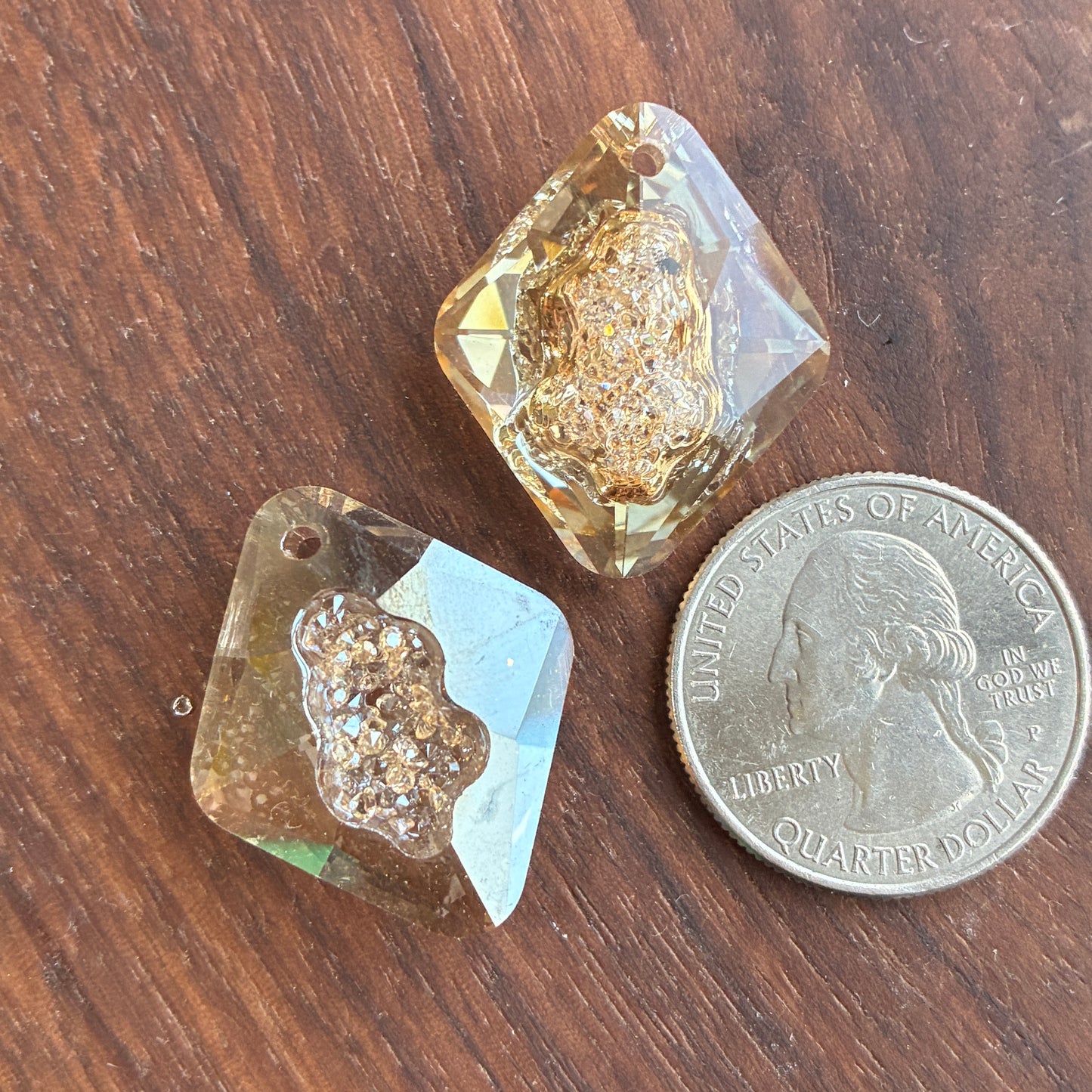 Glass - Druzy pendant - Charm