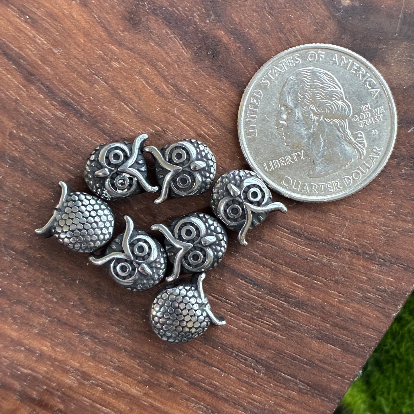 IN STOCK - Stainless Steel - Bead - Wolf - Owl - Leaf - Cross - Skull - Dice - Spider