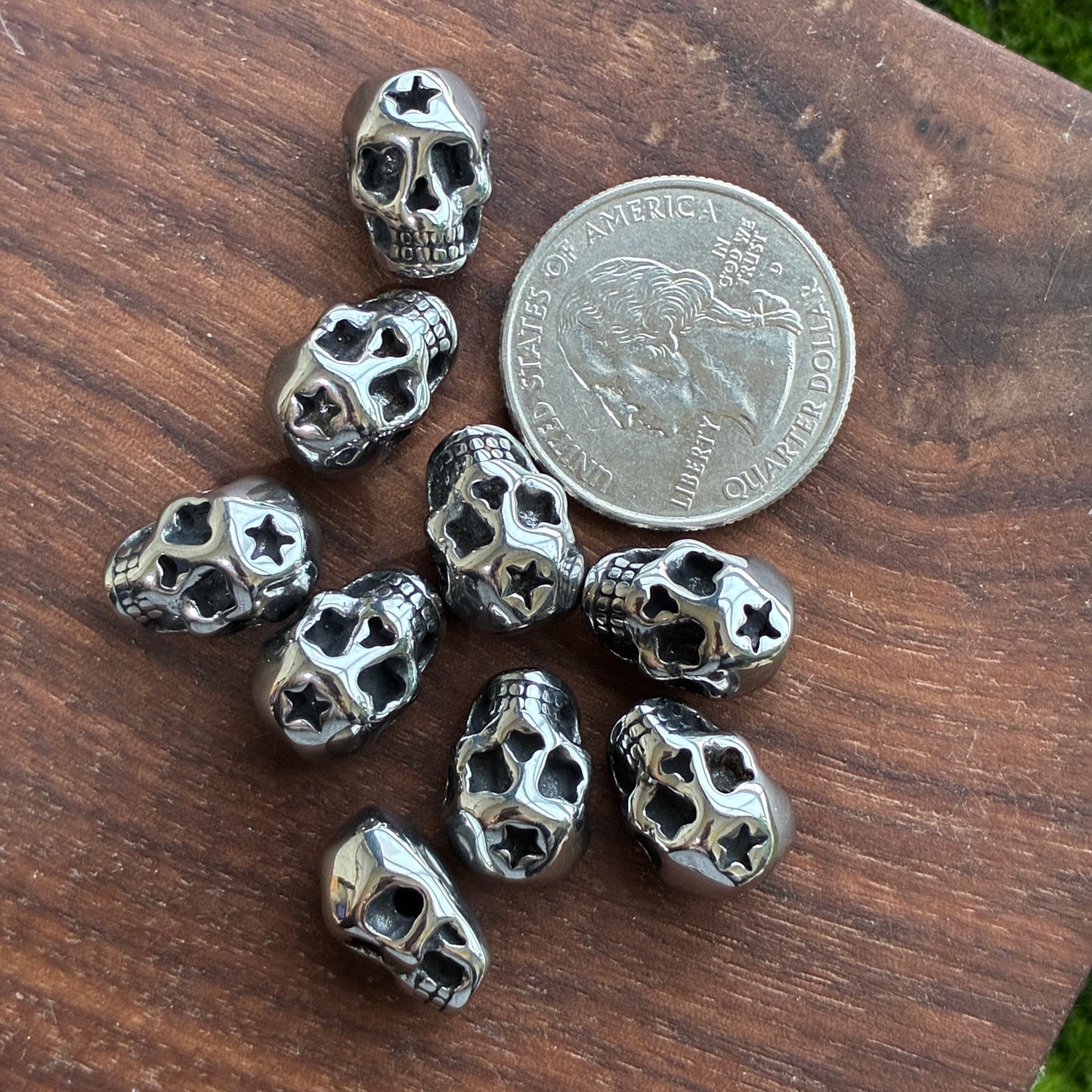 IN STOCK - Stainless Steel - Bead - Wolf - Owl - Leaf - Cross - Skull - Dice - Spider