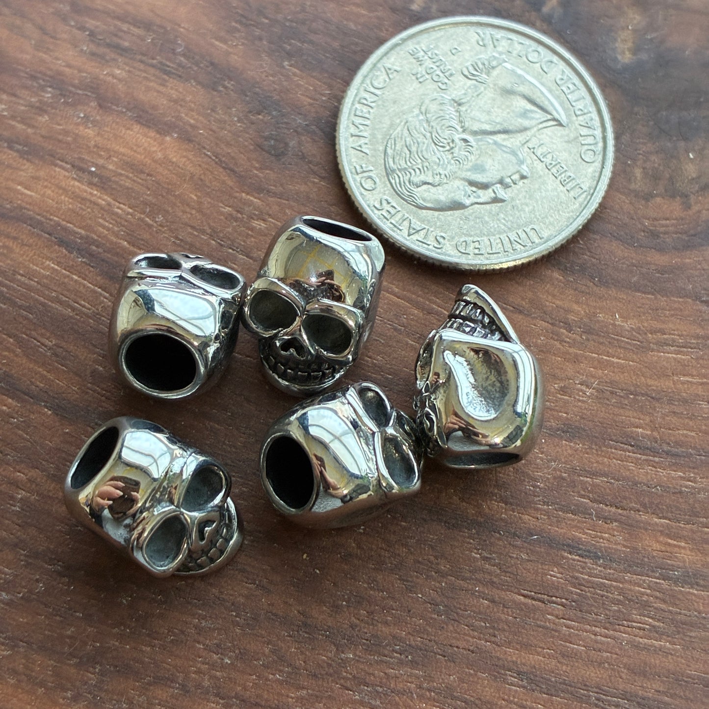 IN STOCK - Stainless Steel - Bead - Wolf - Owl - Leaf - Cross - Skull - Dice - Spider