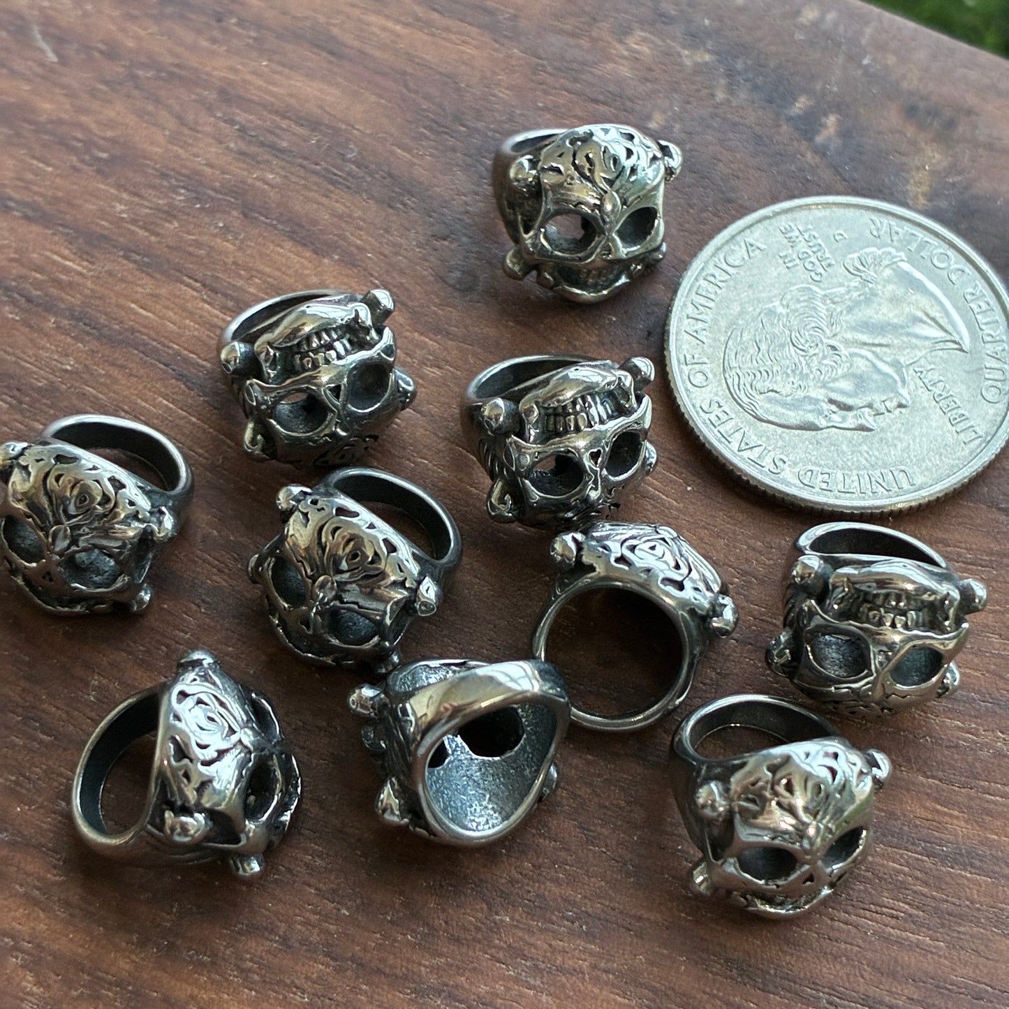 IN STOCK - Stainless Steel - Bead - Wolf - Owl - Leaf - Cross - Skull - Dice - Spider