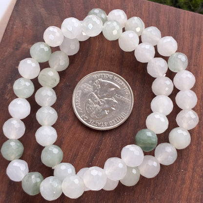 Natural Crystal Faceted Bracelet - Amethyst - African Bloodstone - Dragonblood - Rose Quartz - White Jade - Yellow Jade - Black Tourmaline - Carnelian  - 7mm - 8mm