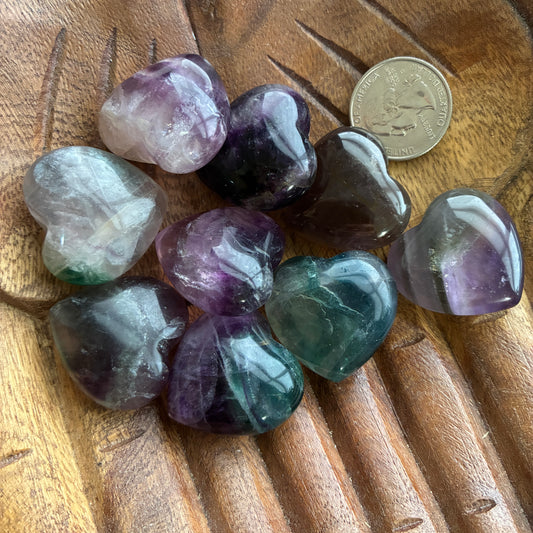 Fluorite - Puffy Heart - 28~30mm
