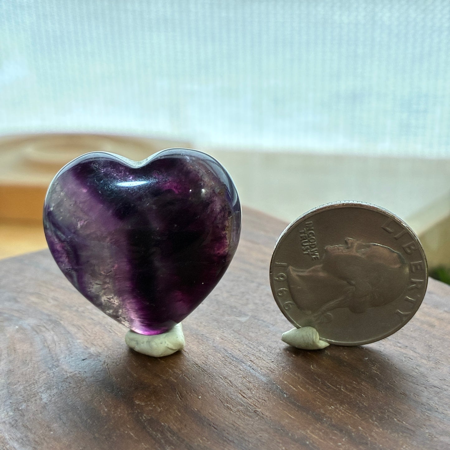Fluorite - Puffy Heart - 28~30mm