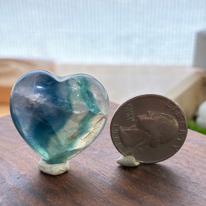 Fluorite - Puffy Heart - 28~30mm