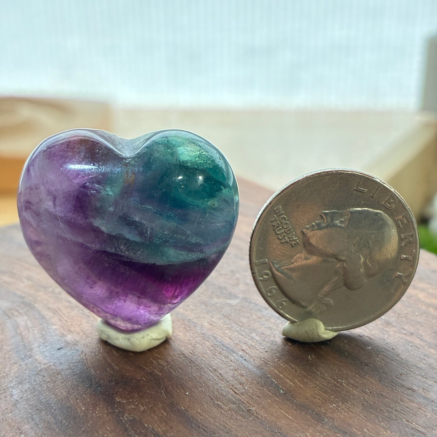 Fluorite - Puffy Heart - 28~30mm
