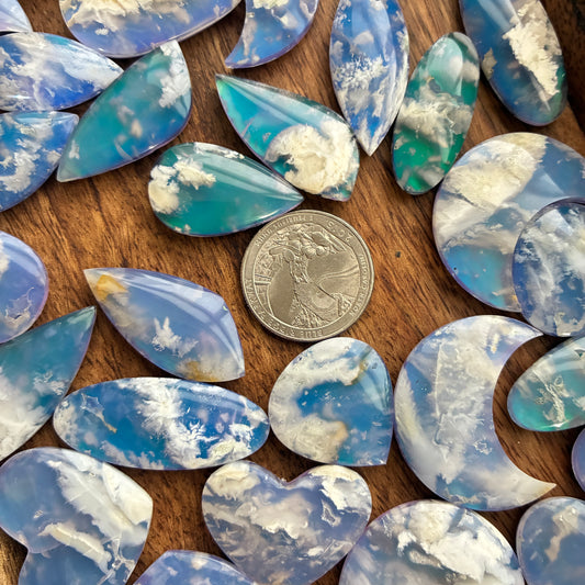 Plum Agate Aurora Doublet - Cabochon - Moon - Heart - Oval - Teardrop - Freeform