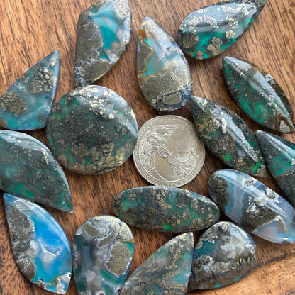 Marcasite Aurora Doublet - Cabochon - Freeform - Round - Teardrop - Marquise