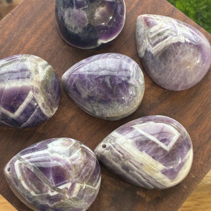 Chevron Amethyst - Teardrop - Thick Flatback