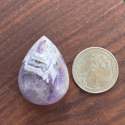 Chevron Amethyst - Teardrop - Thick Flatback