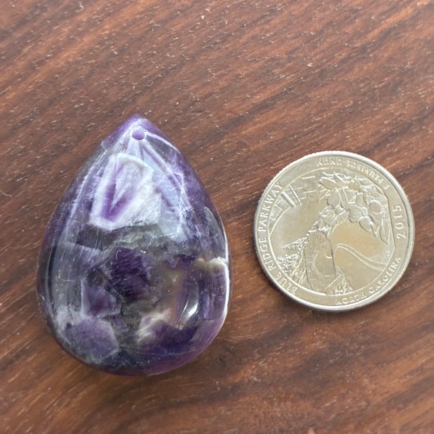 Chevron Amethyst - Teardrop - Thick Flatback