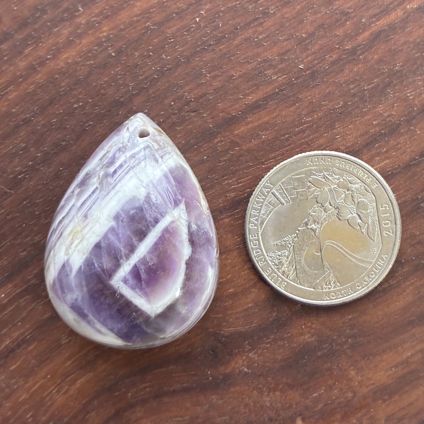 Chevron Amethyst - Teardrop - Thick Flatback