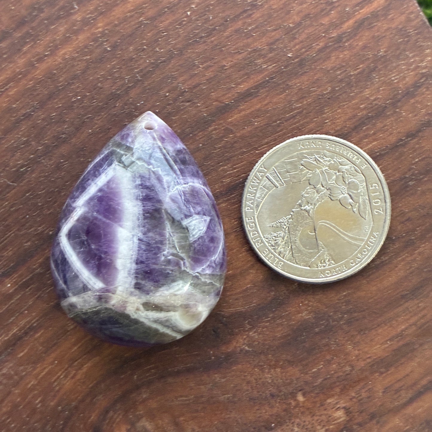 Chevron Amethyst - Teardrop - Thick Flatback