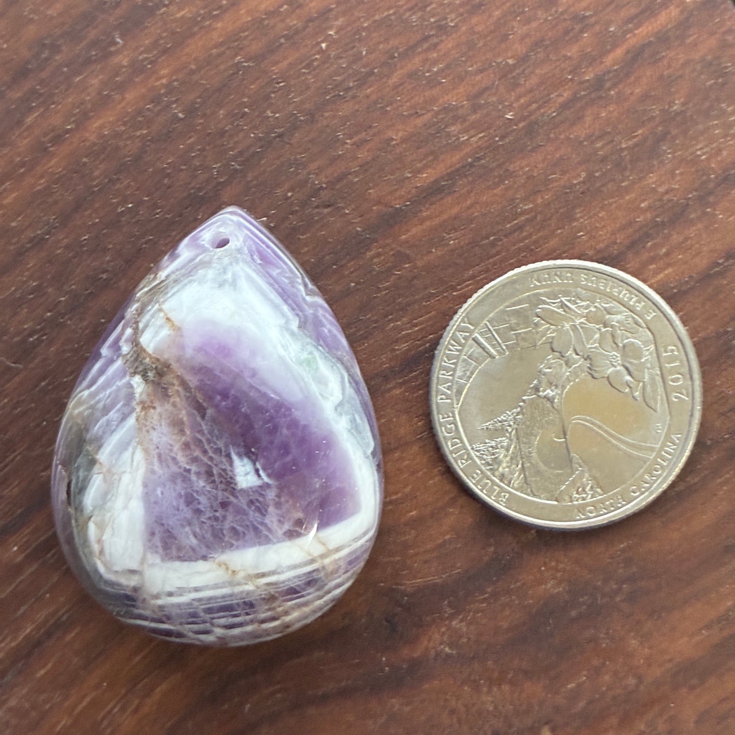 Chevron Amethyst - Teardrop - Thick Flatback