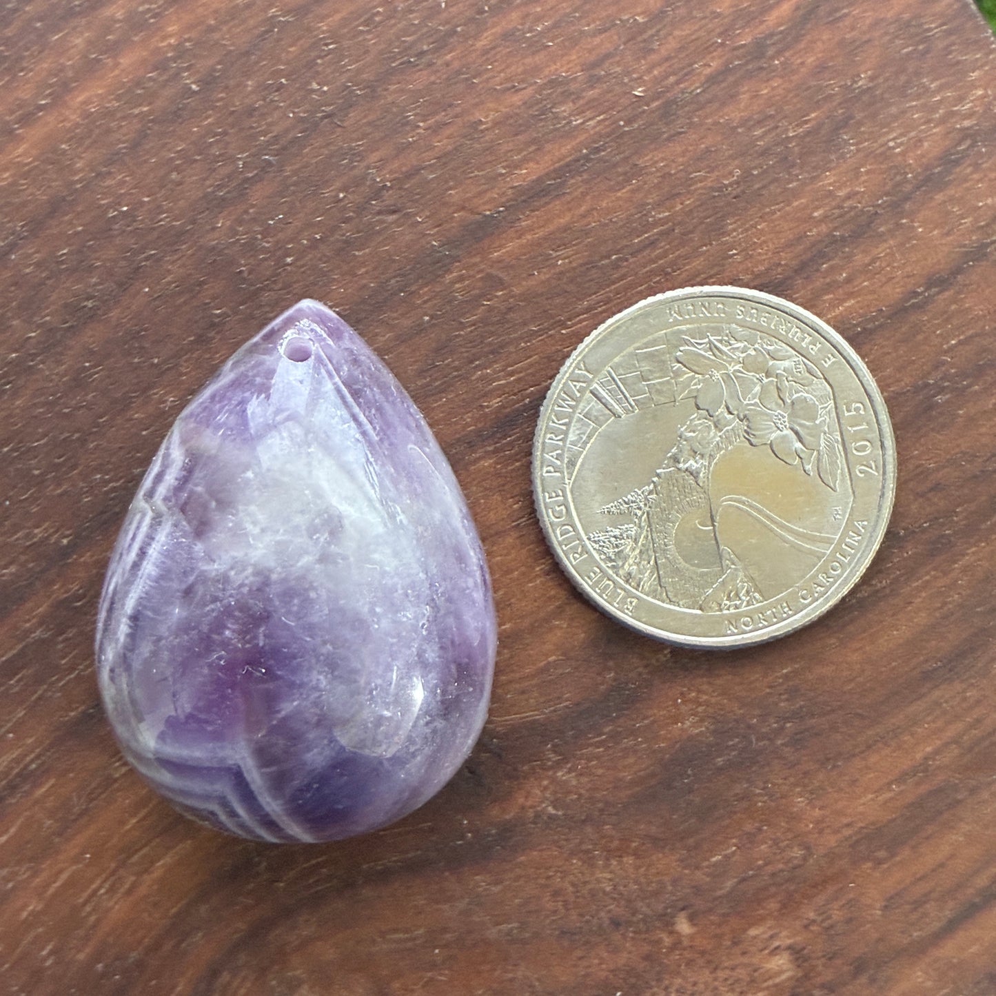 Chevron Amethyst - Teardrop - Thick Flatback