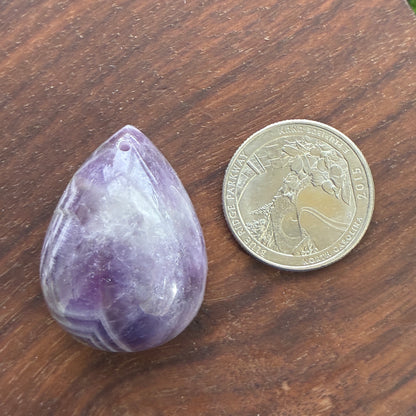 Chevron Amethyst - Teardrop - Thick Flatback