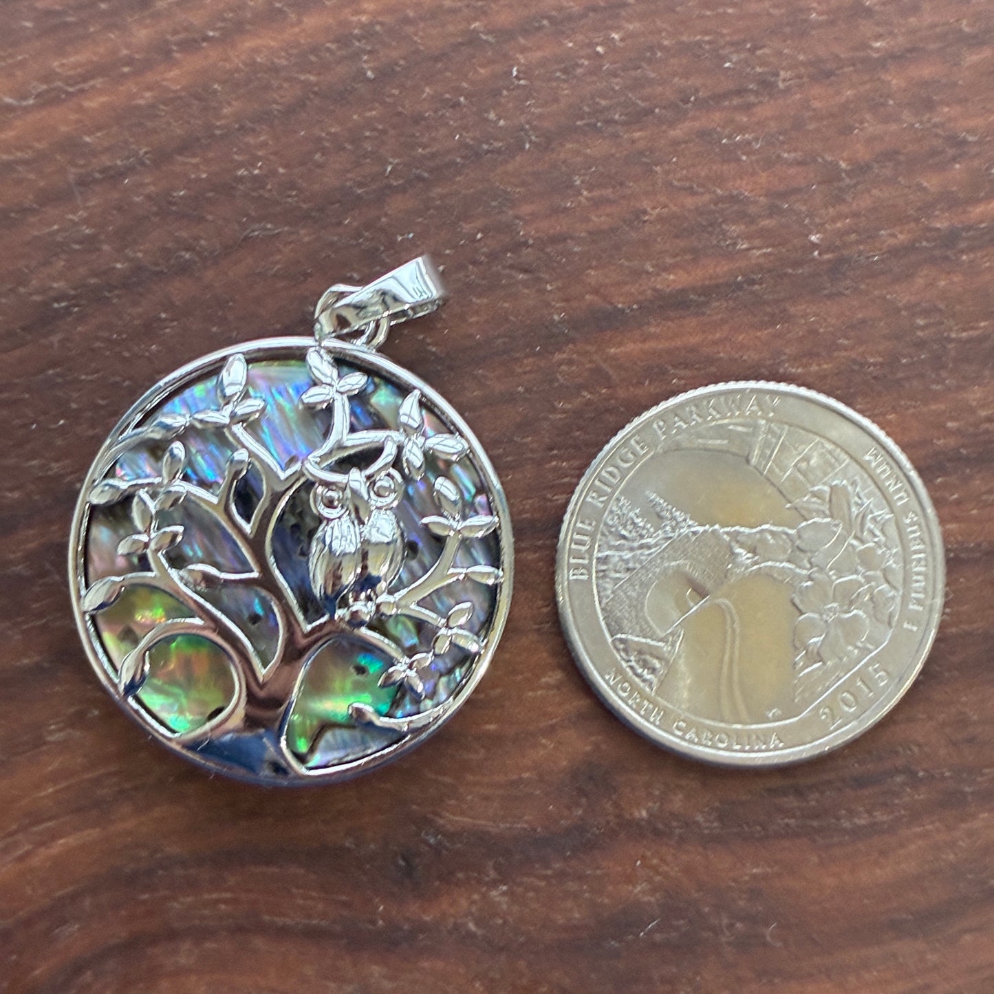 Abalone Copper Pendant - Locket - Tree of life - Owl - Namaste