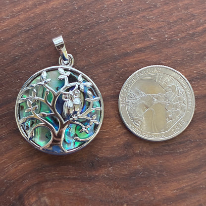 Abalone Copper Pendant - Locket - Tree of life - Owl - Namaste