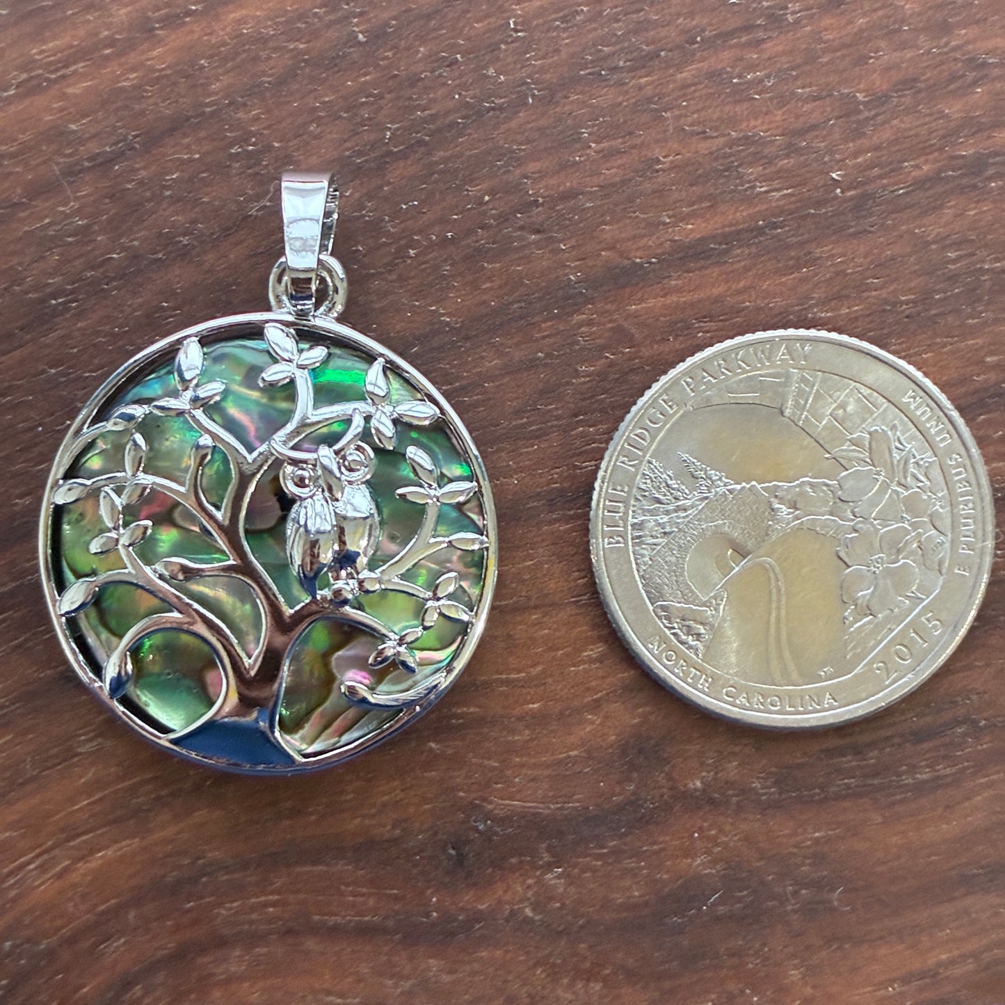 Abalone Copper Pendant - Locket - Tree of life - Owl - Namaste