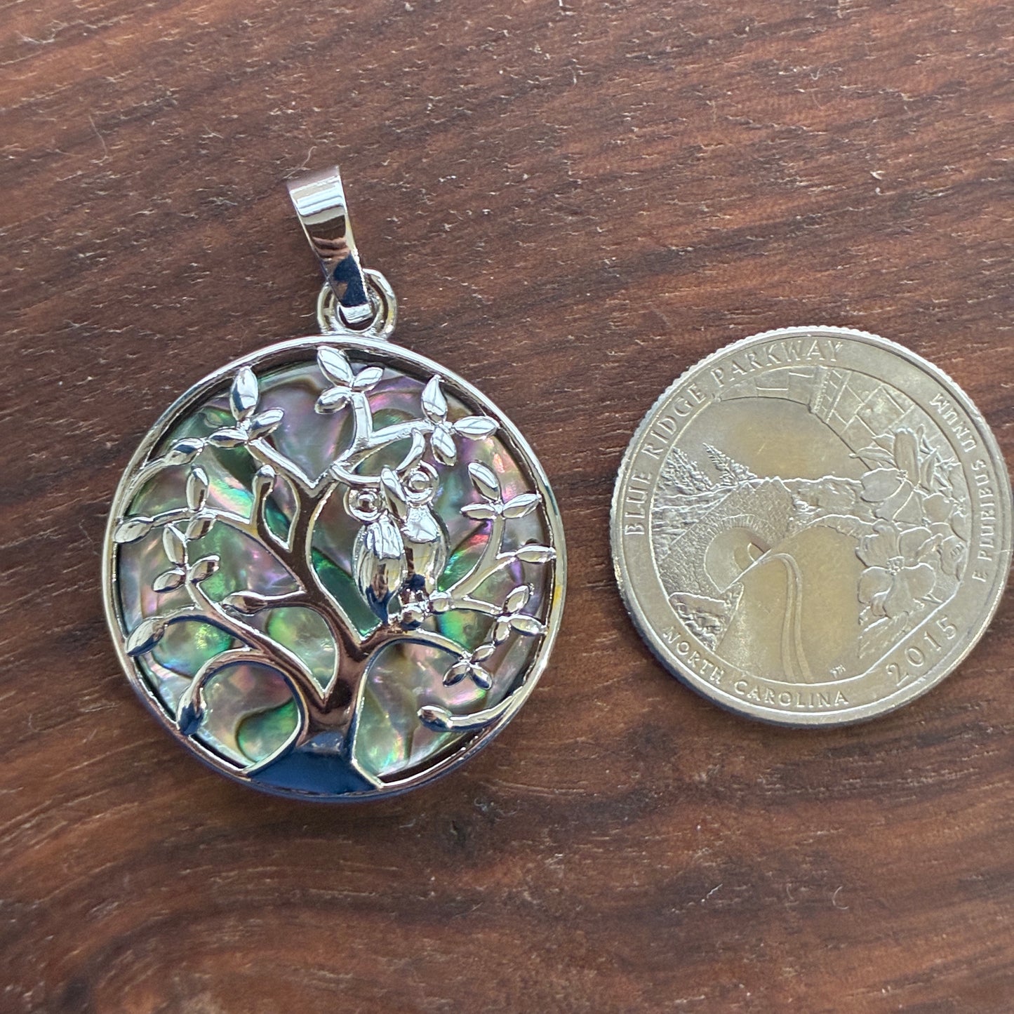 Abalone Copper Pendant - Locket - Tree of life - Owl - Namaste