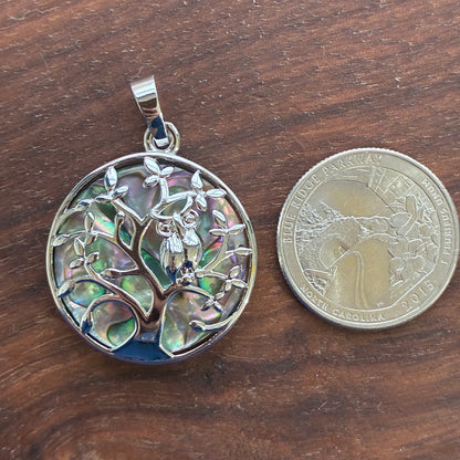 Abalone Copper Pendant - Locket - Tree of life - Owl - Namaste