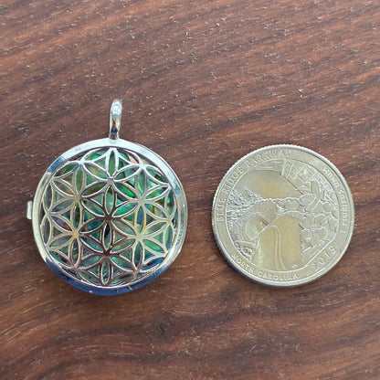 Abalone Copper Pendant - Locket - Tree of life - Owl - Namaste