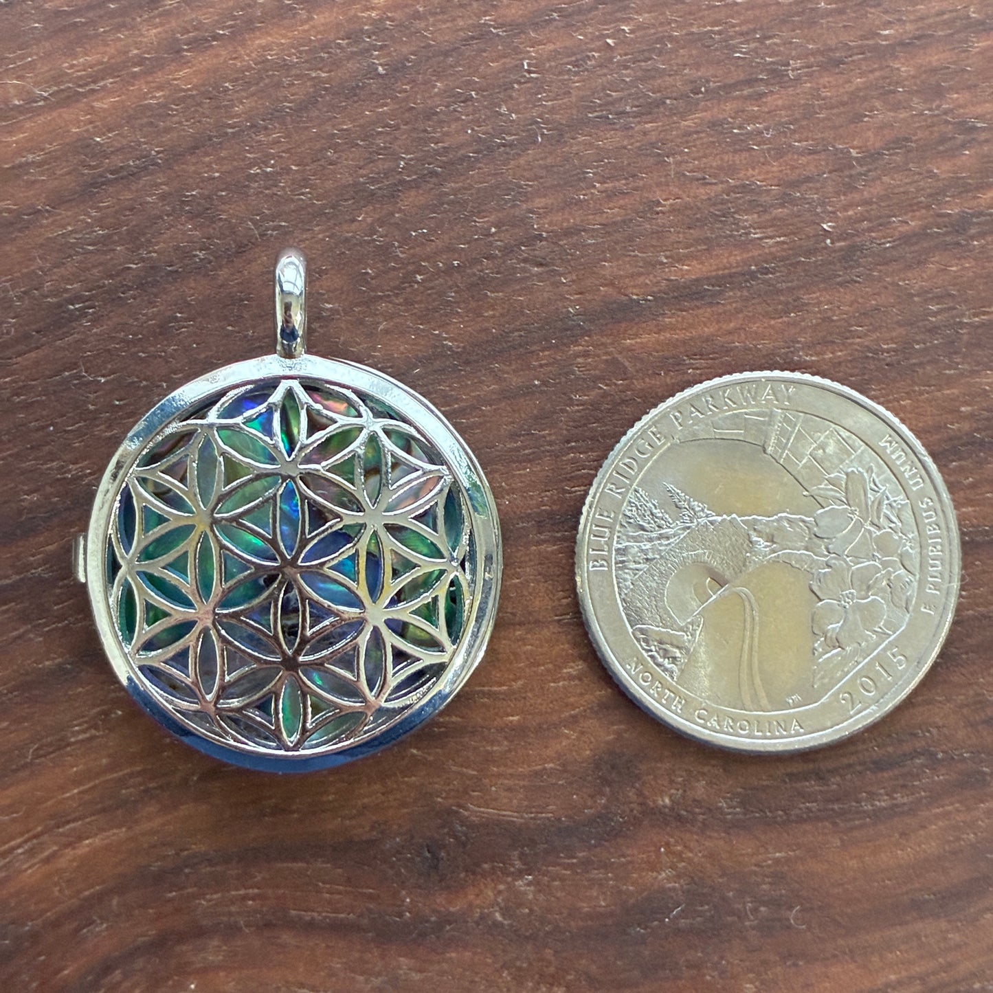 Abalone Copper Pendant - Locket - Tree of life - Owl - Namaste