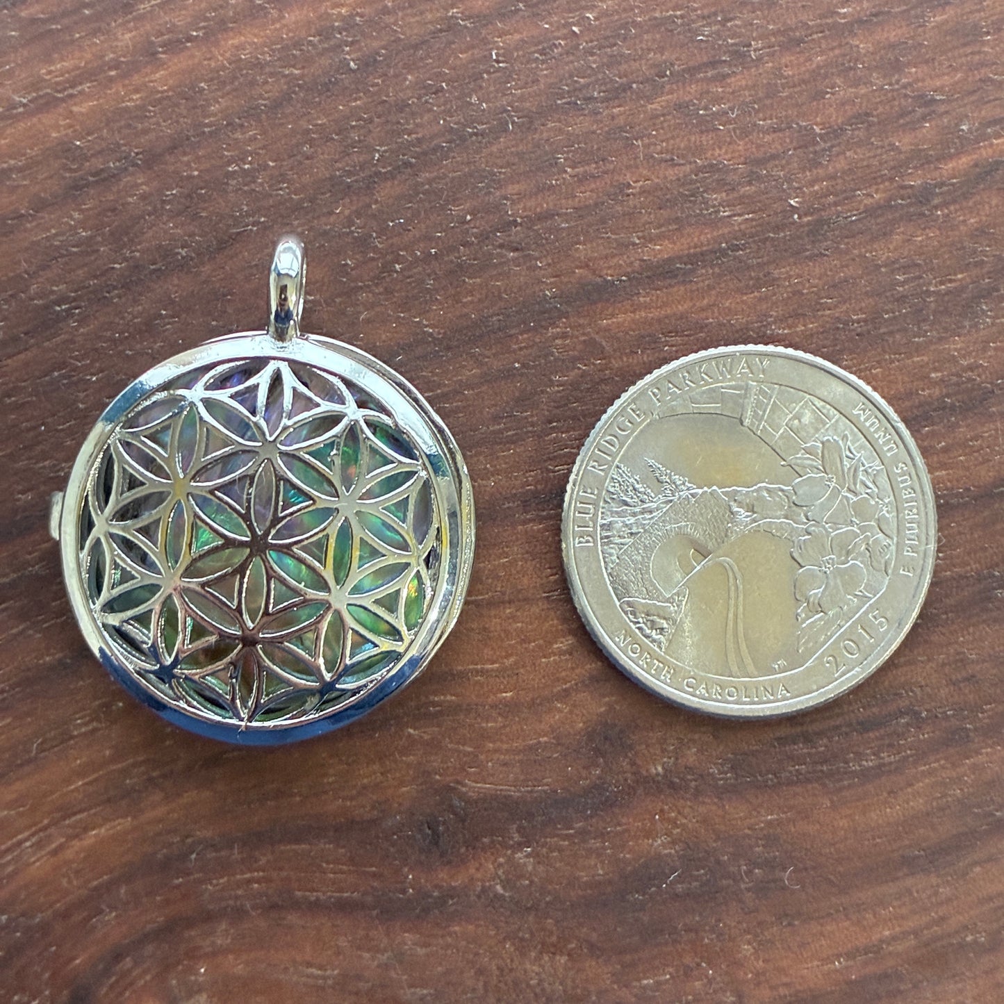 Abalone Copper Pendant - Locket - Tree of life - Owl - Namaste