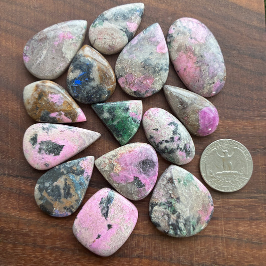 Cobalto Calcite Cabochon - Teardrop - Square - Oval - Triangle