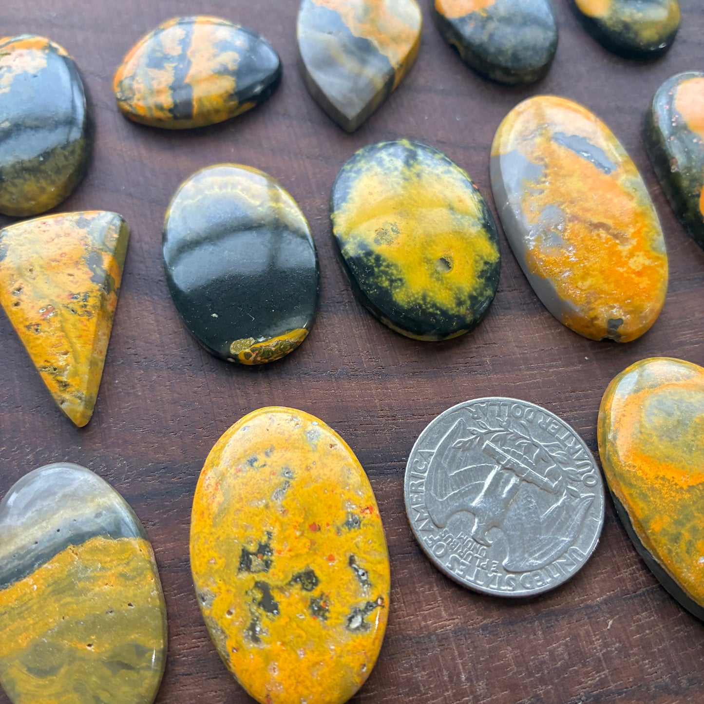 Bumblebee Jasper Cabochon - Yellow - Oval