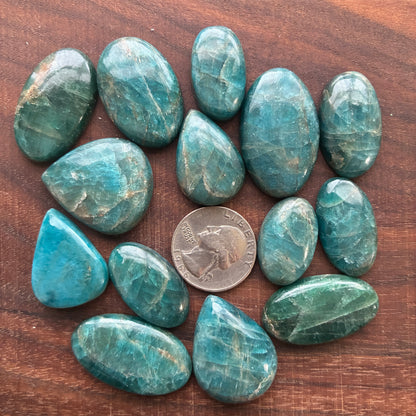 Blue Apatite Cabochon - Oval - Teardrop